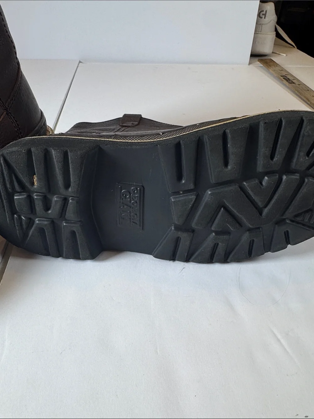 Georgia Boot Dark Brown Leather Kids Pull-On Work Boots